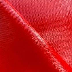 Ткань ПВХ 600 гр/м2 плотная, Красный (Ширина 150см), на отрез  в Серпухове