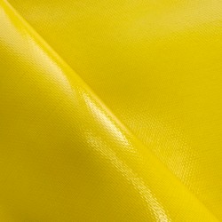 Ткань ПВХ 600 гр/м2 плотная, Жёлтый (Ширина 150см), на отрез  в Серпухове