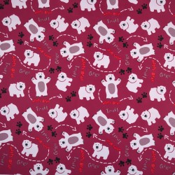 Ткань Oxford 600D PU (Ширина 1,48м), принт &quot;Белые мишки&quot; (на отрез) в Серпухове
