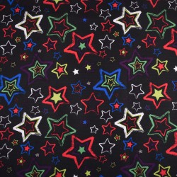 Ткань Oxford 600D PU (Ширина 1,48м), принт &quot;Звезды на черном&quot; (на отрез) в Серпухове