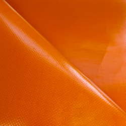 Ткань ПВХ 450 гр/м2 (Ширина 1,6м), цвет Оранжевый (на отрез) в Серпухове