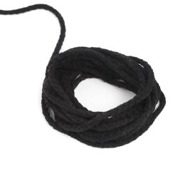 Шнур для одежды тип 2,  Чёрный (плетено-вязаный/полиэфир)  в Серпухове